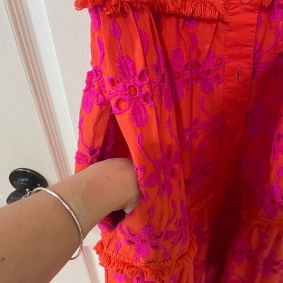 J. Crew tiered eyelet button down tiered sundress size 0 - Picture 7 of 8